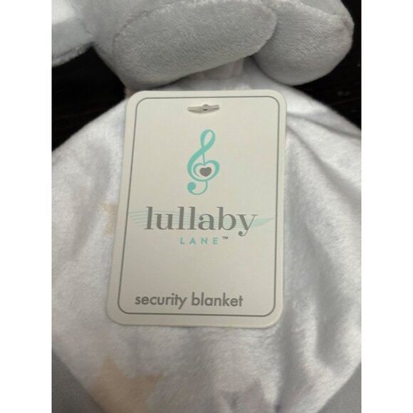 Lullaby Lane Plush Elephant Security Blanket Lovey 12"x12" Gray With Stars NWT - Picture 2 of 6